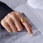 A Initial Letter Alphabet Name Hollow Chunky Gold Ring Bulk