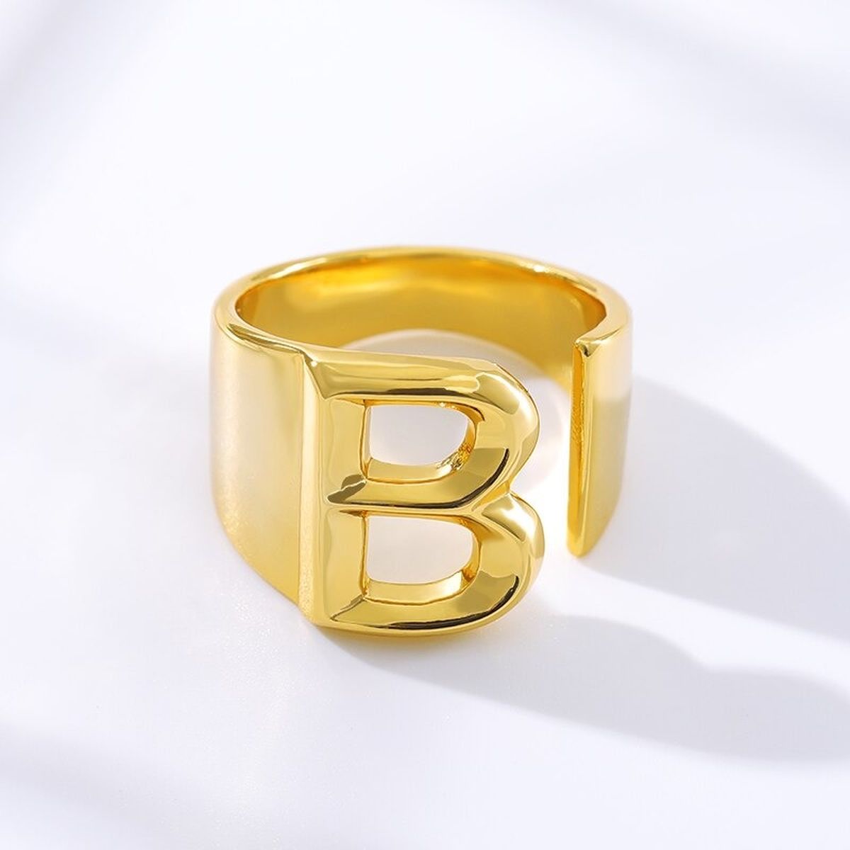 A Initial Letter Alphabet Name Hollow Chunky Gold Ring Bulk