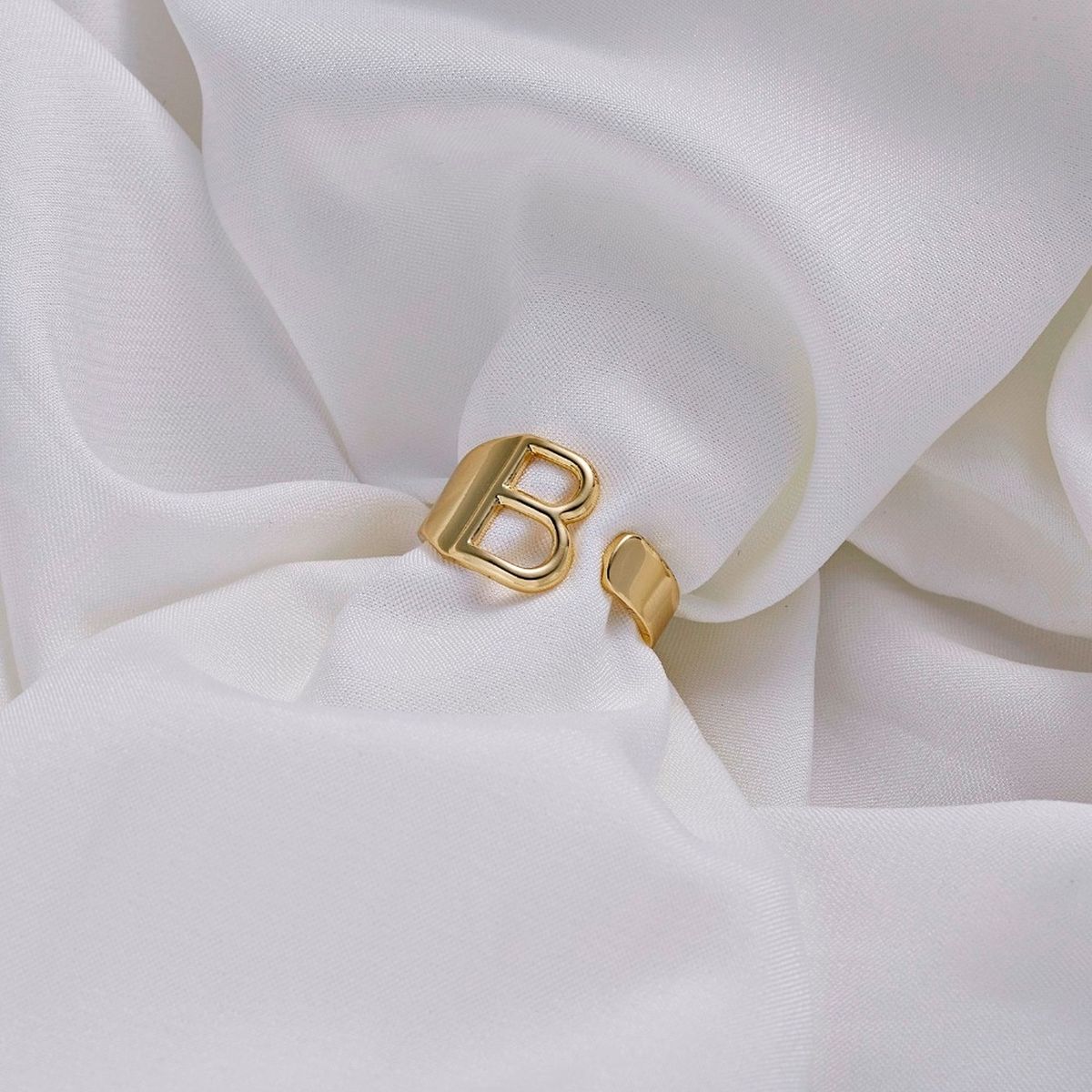 A Initial Letter Alphabet Name Hollow Chunky Gold Ring Bulk