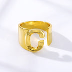 A Initial Letter Alphabet Name Hollow Chunky Gold Ring Bulk