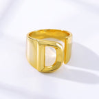 A Initial Letter Alphabet Name Hollow Chunky Gold Ring Bulk