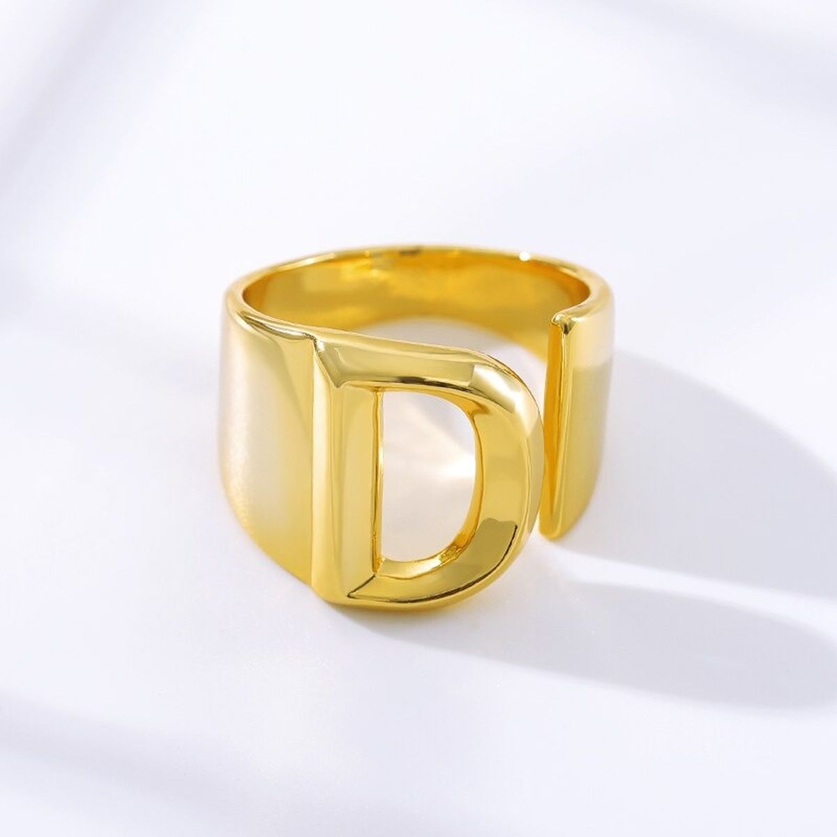 A Initial Letter Alphabet Name Hollow Chunky Gold Ring Bulk