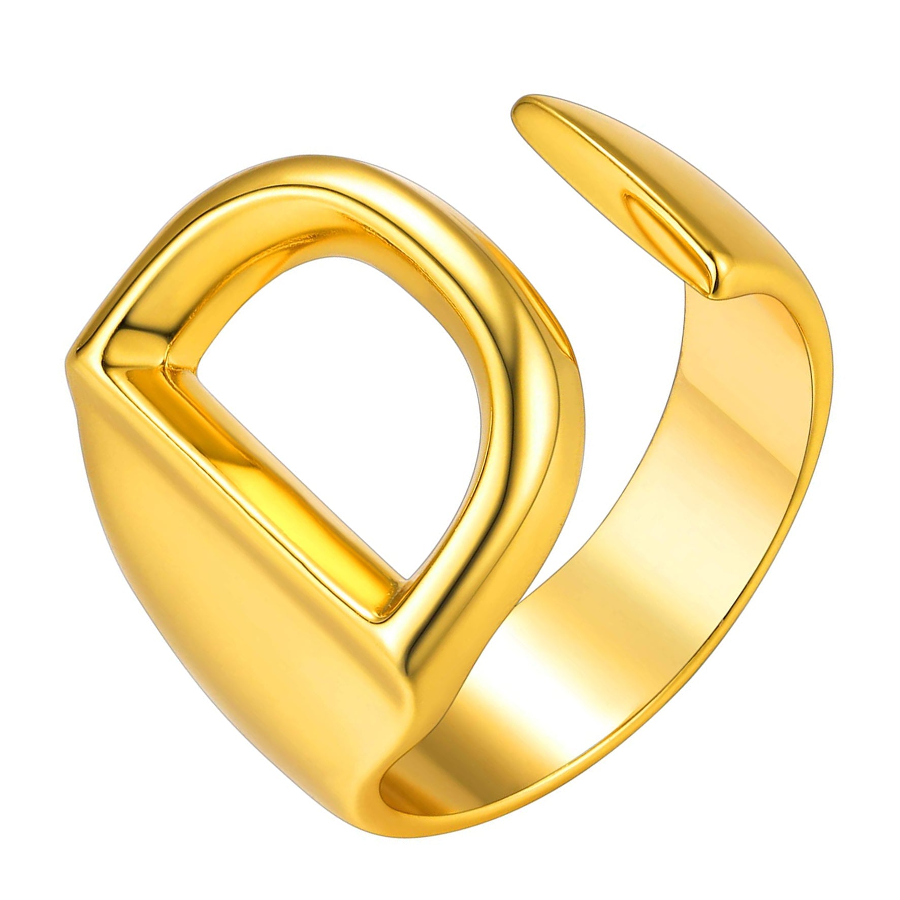 A Initial Letter Alphabet Name Hollow Chunky Gold Ring Bulk
