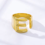 A Initial Letter Alphabet Name Hollow Chunky Gold Ring Bulk
