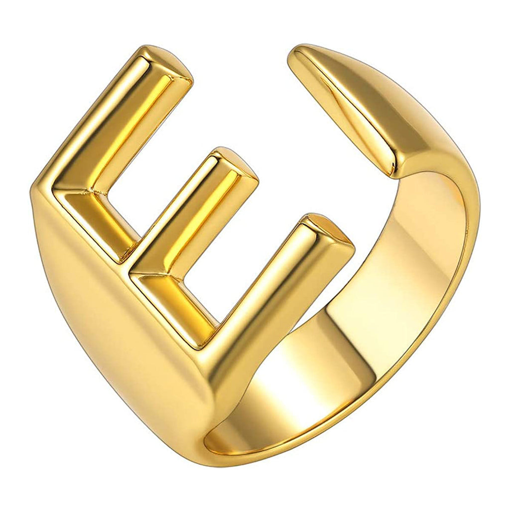 A Initial Letter Alphabet Name Hollow Chunky Gold Ring Bulk