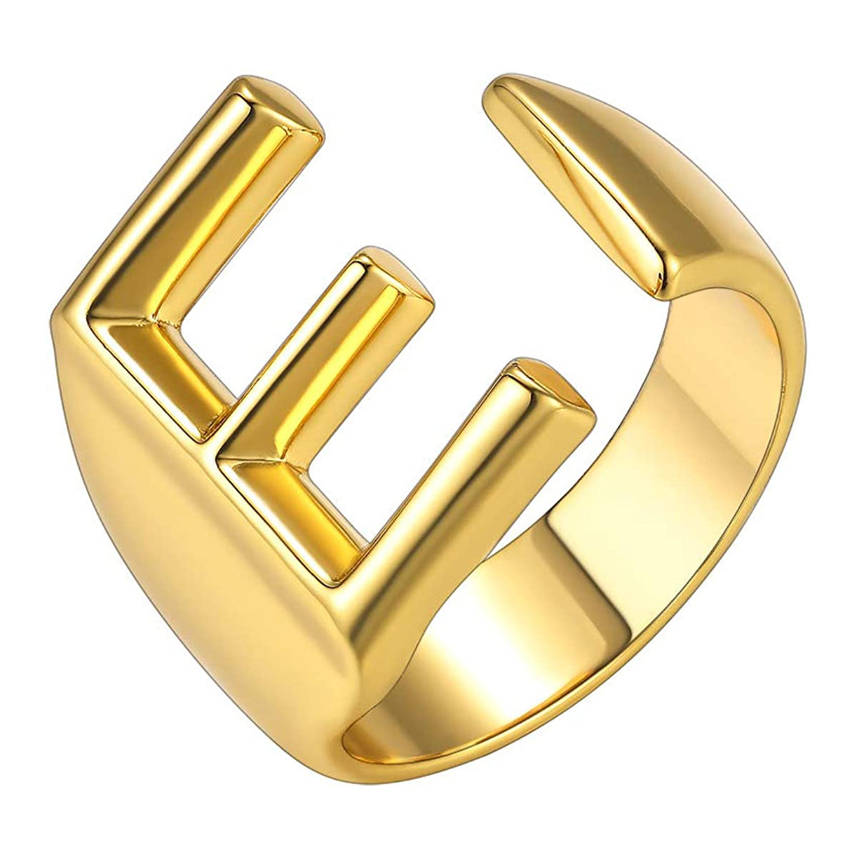 A Initial Letter Alphabet Name Hollow Chunky Gold Ring Bulk