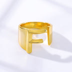 A Initial Letter Alphabet Name Hollow Chunky Gold Ring Bulk