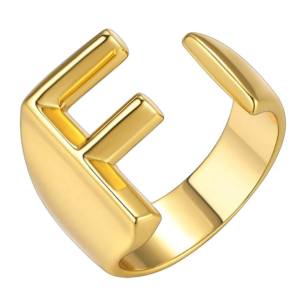 A Initial Letter Alphabet Name Hollow Chunky Gold Ring Bulk