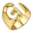 A Initial Letter Alphabet Name Hollow Chunky Gold Ring Bulk