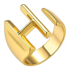 A Initial Letter Alphabet Name Hollow Chunky Gold Ring Bulk