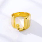 A Initial Letter Alphabet Name Hollow Chunky Gold Ring Bulk
