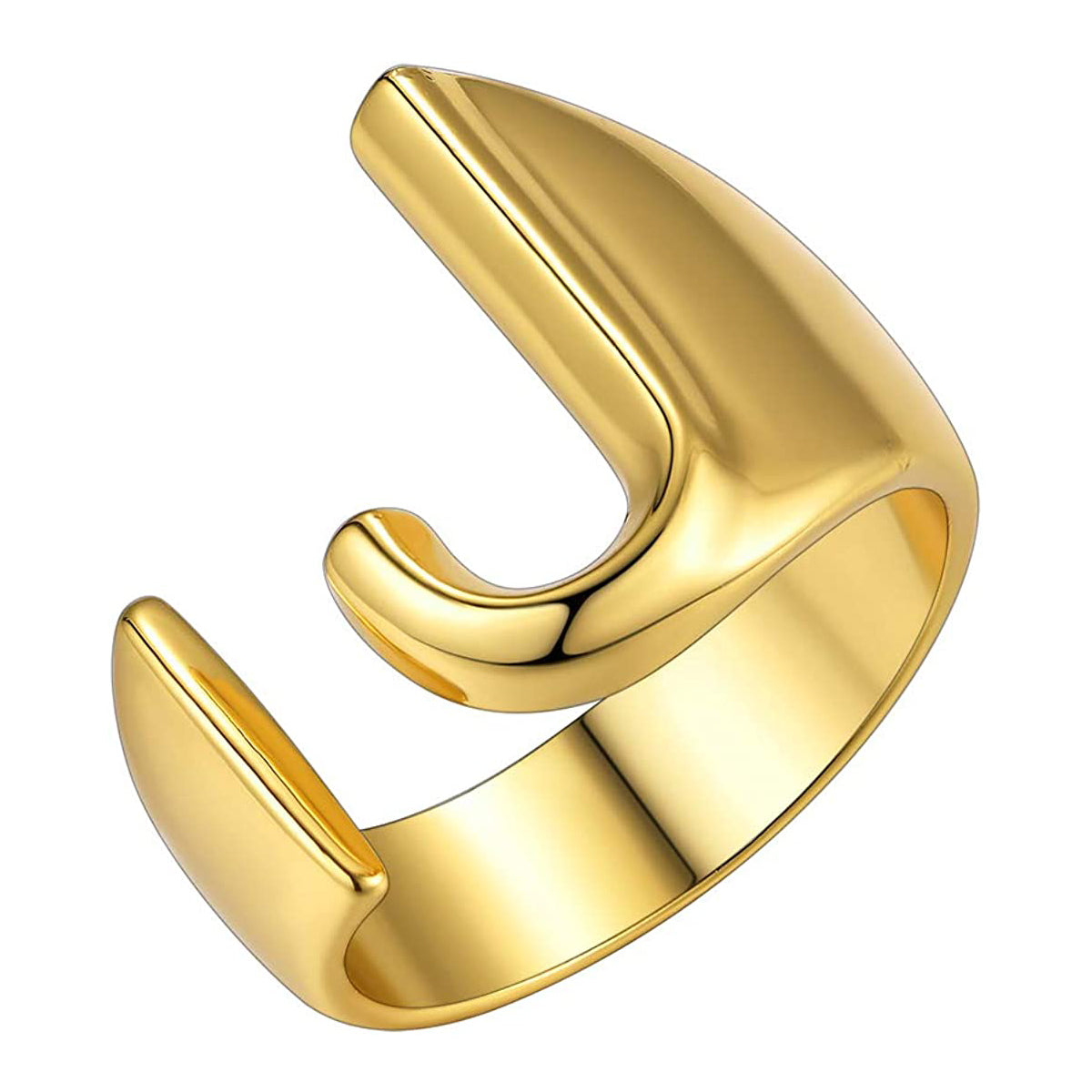 A Initial Letter Alphabet Name Hollow Chunky Gold Ring Bulk