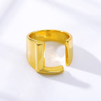 A Initial Letter Alphabet Name Hollow Chunky Gold Ring Bulk