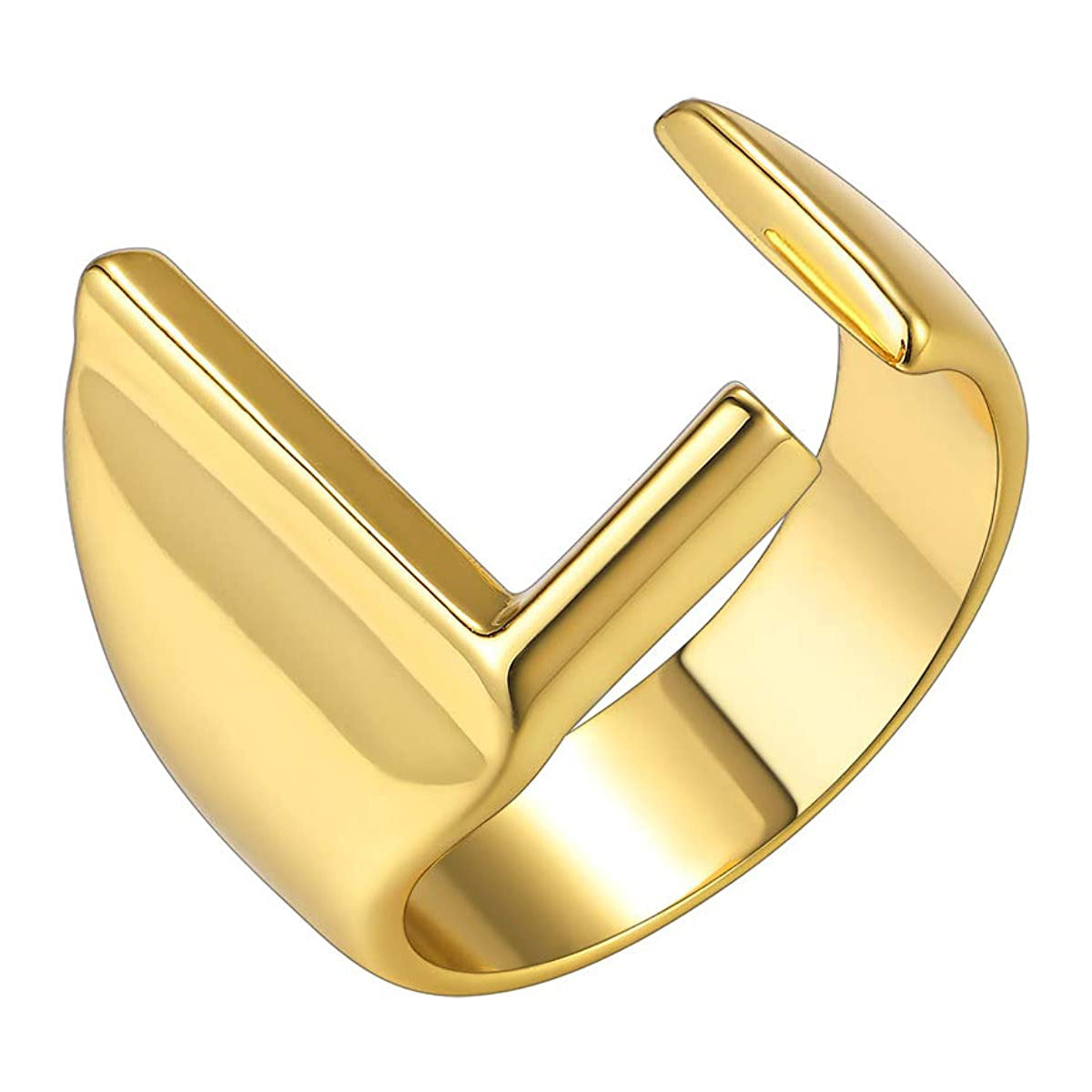 A Initial Letter Alphabet Name Hollow Chunky Gold Ring Bulk