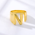 A Initial Letter Alphabet Name Hollow Chunky Gold Ring Bulk