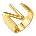 A Initial Letter Alphabet Name Hollow Chunky Gold Ring Bulk