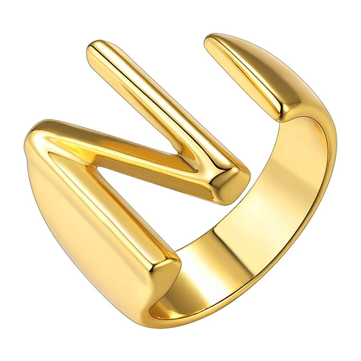 A Initial Letter Alphabet Name Hollow Chunky Gold Ring Bulk