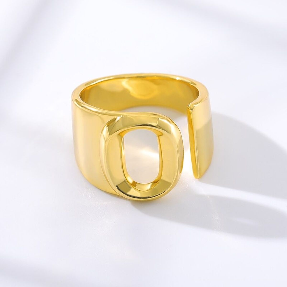 A Initial Letter Alphabet Name Hollow Chunky Gold Ring Bulk