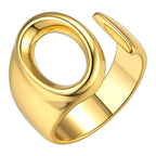 A Initial Letter Alphabet Name Hollow Chunky Gold Ring Bulk