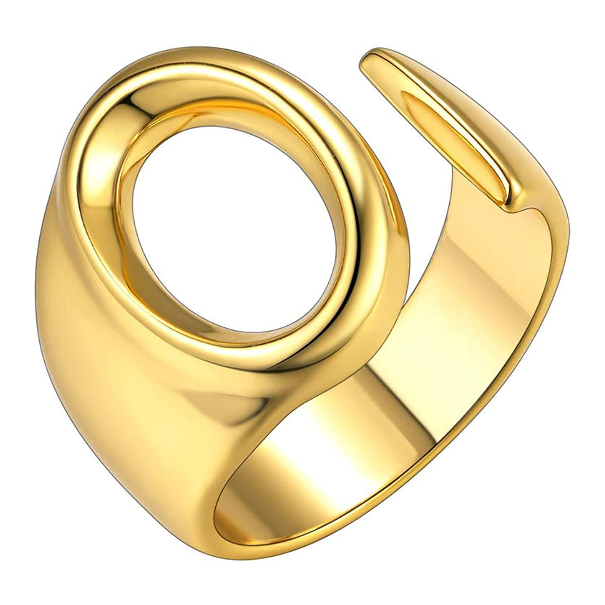 A Initial Letter Alphabet Name Hollow Chunky Gold Ring Bulk