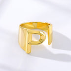 A Initial Letter Alphabet Name Hollow Chunky Gold Ring Bulk