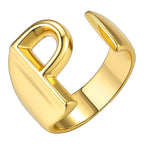 A Initial Letter Alphabet Name Hollow Chunky Gold Ring Bulk