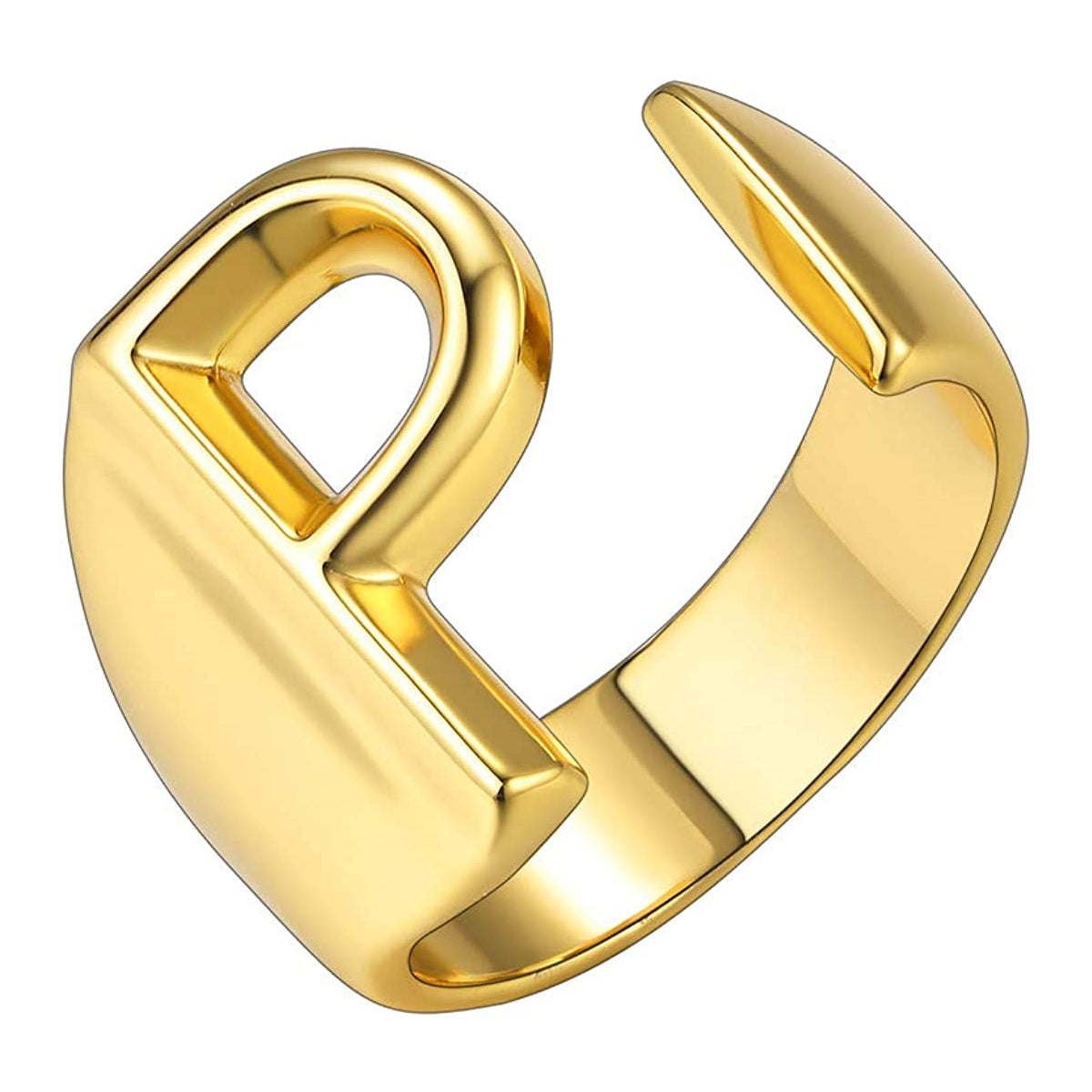 A Initial Letter Alphabet Name Hollow Chunky Gold Ring Bulk