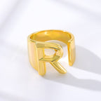 A Initial Letter Alphabet Name Hollow Chunky Gold Ring Bulk