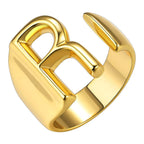 A Initial Letter Alphabet Name Hollow Chunky Gold Ring Bulk