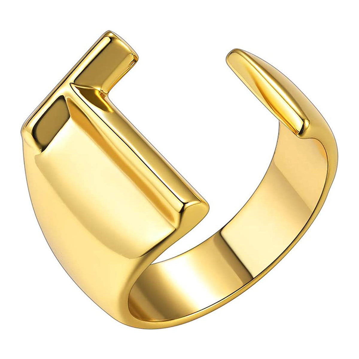 A Initial Letter Alphabet Name Hollow Chunky Gold Ring Bulk