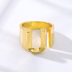 A Initial Letter Alphabet Name Hollow Chunky Gold Ring Bulk