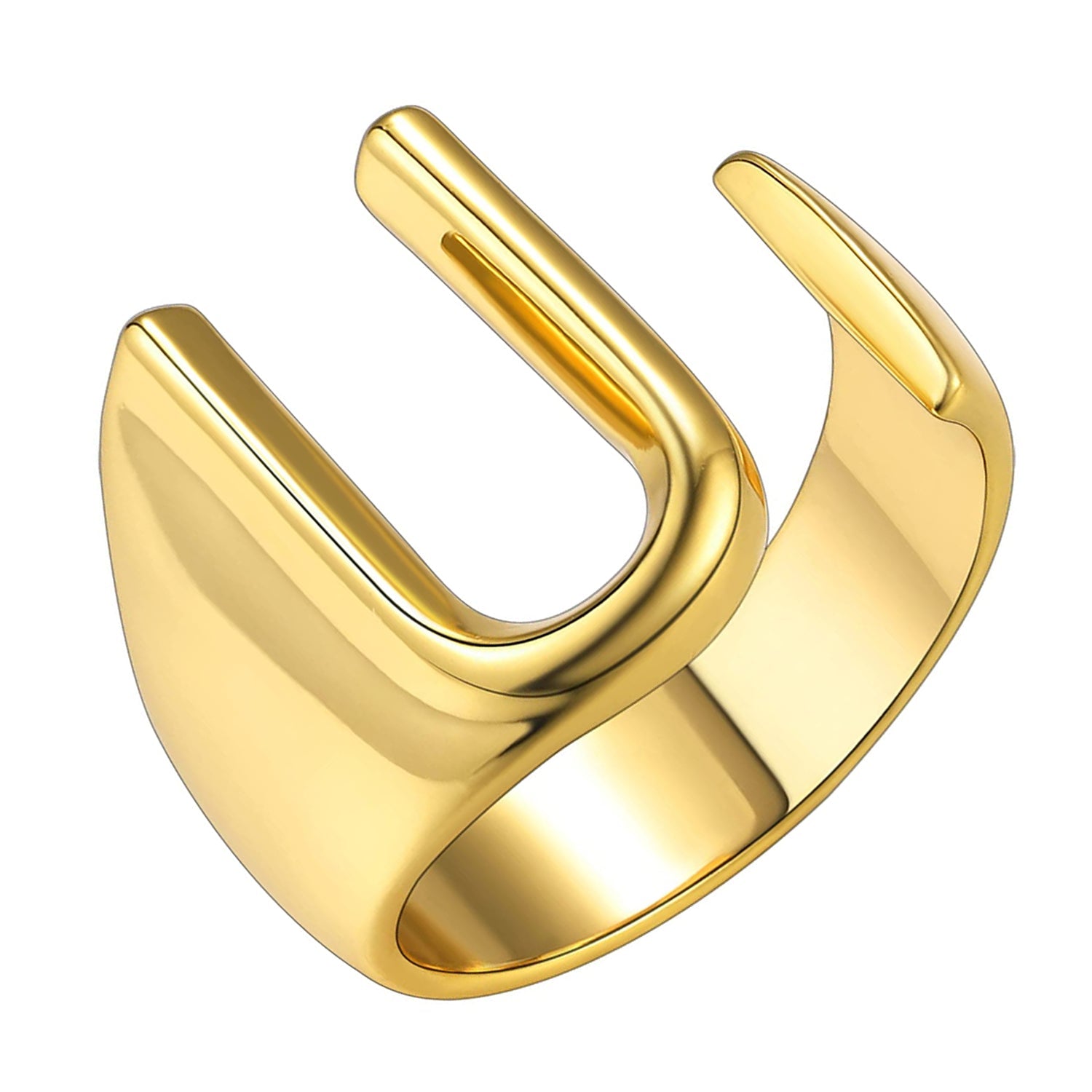 A Initial Letter Alphabet Name Hollow Chunky Gold Ring Bulk
