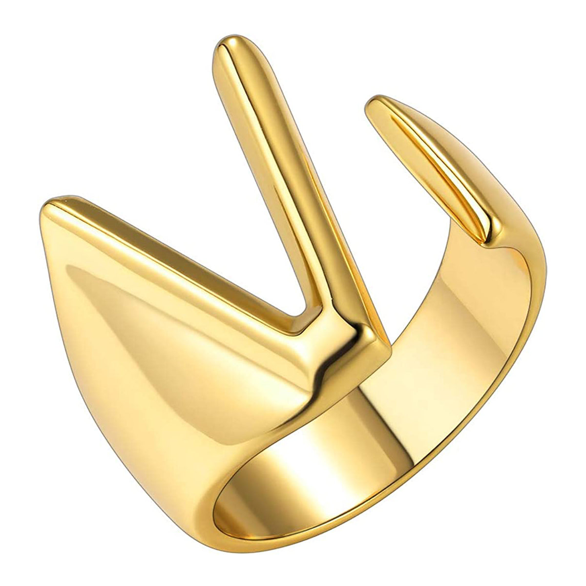 A Initial Letter Alphabet Name Hollow Chunky Gold Ring Bulk