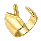 A Initial Letter Alphabet Name Hollow Chunky Gold Ring Bulk