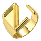 A Initial Letter Alphabet Name Hollow Chunky Gold Ring Bulk