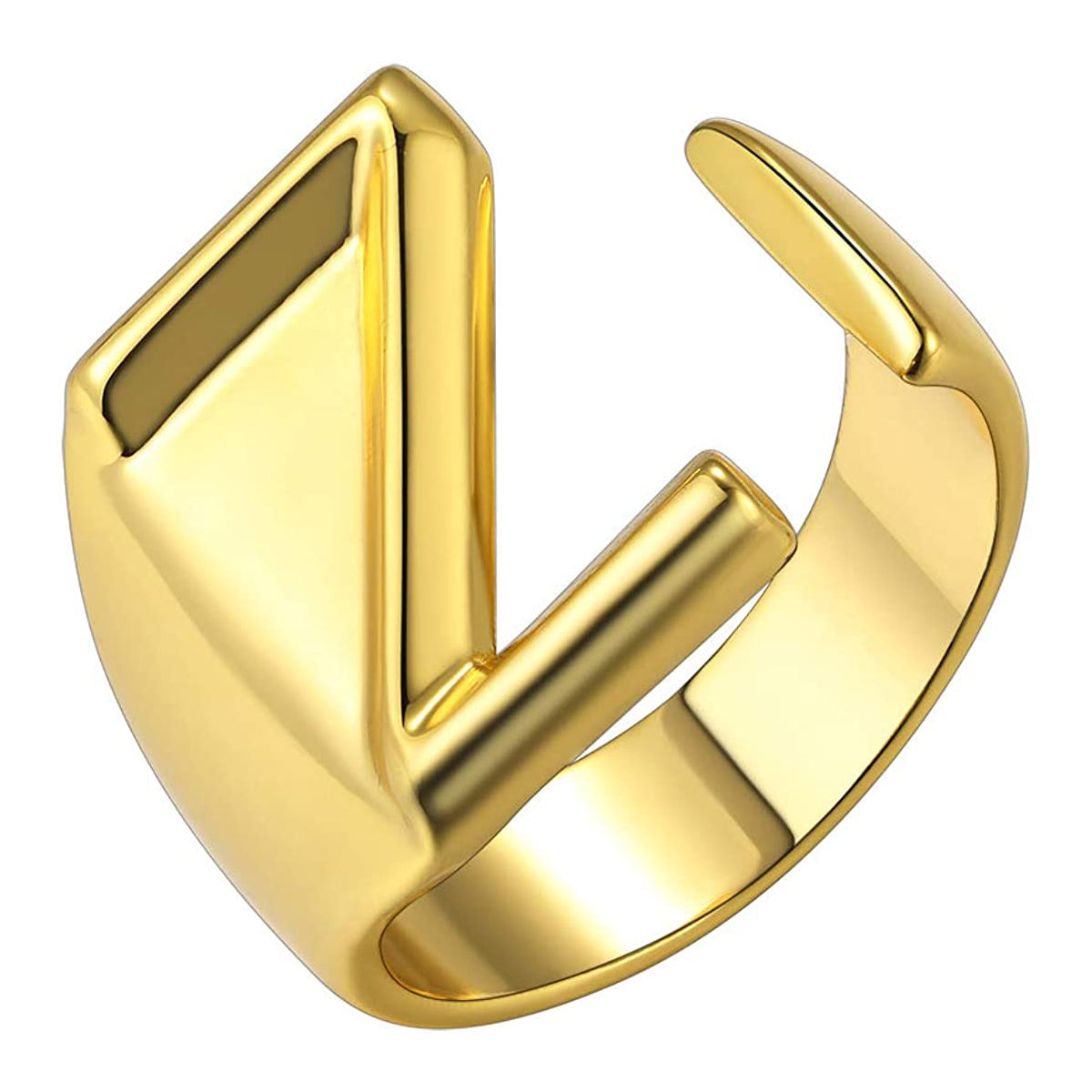 A Initial Letter Alphabet Name Hollow Chunky Gold Ring Bulk