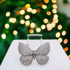 Moving Flying Fidget Butterfly Silver Open Back Free Size Ring Bulk