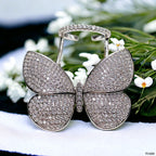 Moving Flying Fidget Butterfly Silver Open Back Free Size Ring Bulk