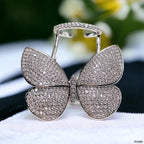 Moving Flying Fidget Butterfly Silver Open Back Free Size Ring Bulk