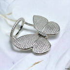 Moving Flying Fidget Butterfly Silver Open Back Free Size Ring Bulk