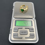 Love Heart Crystal Green 18K Gold Anti Tarnish Adjustable Ring Bulk
