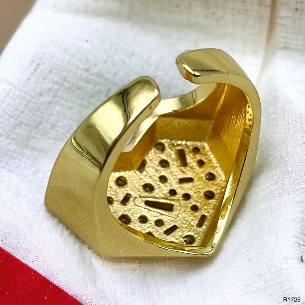Heart Love Baguette Round Cubic Zirconia 18K Gold Open Back Ring Bulk