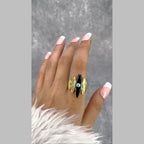 Pink Enamel Evil Eye 5 Beaten Gold Layers Anti Tarnish Ring Bulk