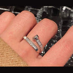 Nail Screw Baguette Cubic Zirconia Anti Tarnish Free Size Ring Bulk