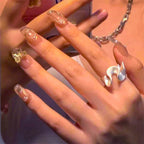Curly Twisted Frosted Silver Anti Tarnish Open Back Ring Bulk