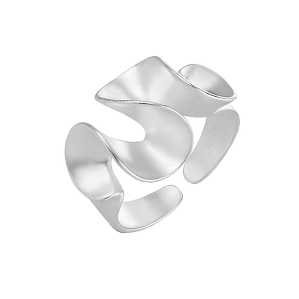 Curly Twisted Frosted Silver Anti Tarnish Open Back Ring Bulk