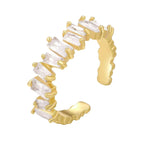 Eternity Baguette CZ 18K Gold Free Size Open Back Ring Bulk