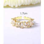 Eternity Baguette CZ 18K Gold Free Size Open Back Ring Bulk