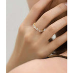 Eternity Baguette CZ 18K Gold Free Size Open Back Ring Bulk