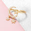 Crescent Moon Star CZ 18K Gold Free Size Open Back Ring Bulk